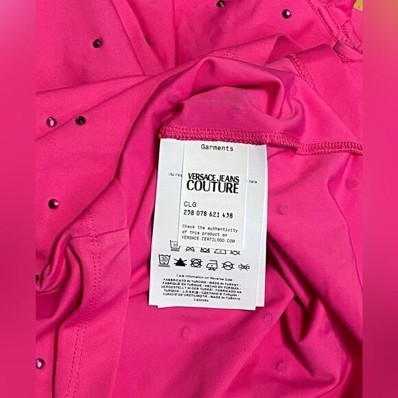 Versace Jeans Couture Crystal-Embellished Logo Minidress size S - Picture 14 of 15